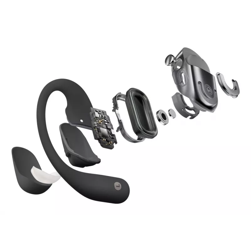 Shokz OpenFit 2 draadloze open-ear hoofdtelefoon, zwart