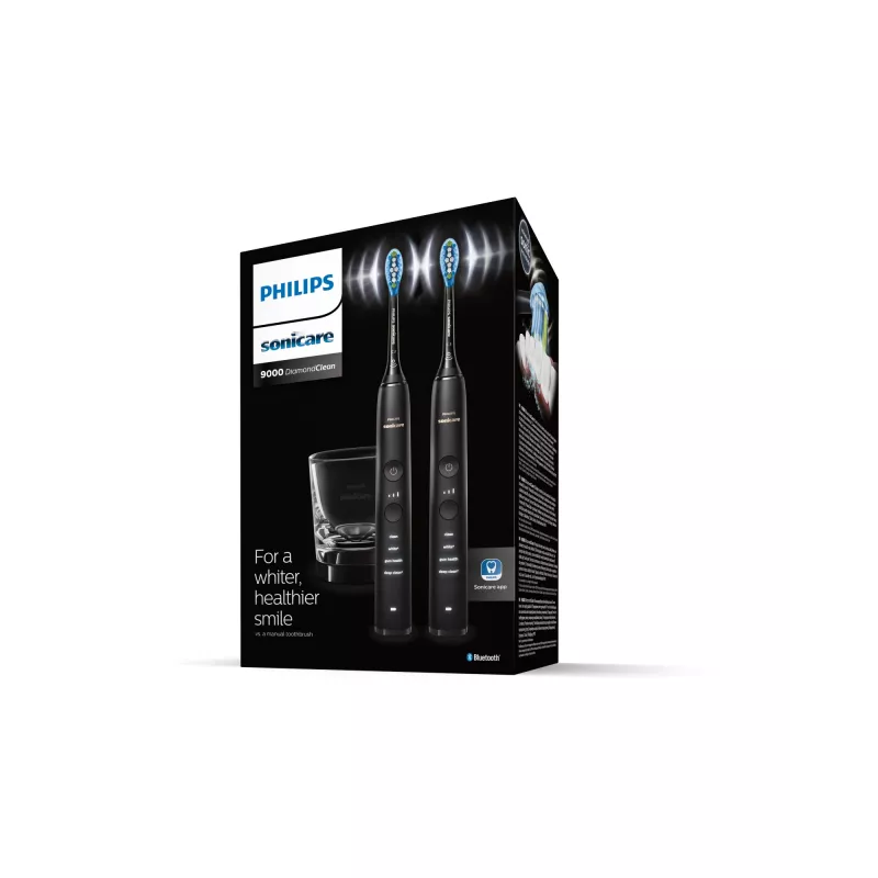 Philips Sonicare DiamondClean 9000 HX9914/54 set elektrische sonische tandenborstels, 2 handvatten, 2 opzetborstels, 4 modi, zwart