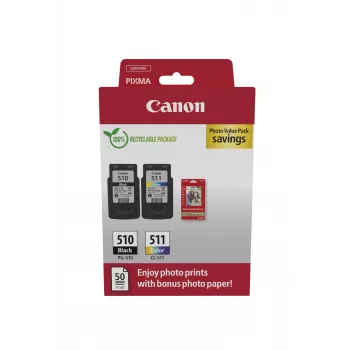 Canon 2970B017 inktpatroon 2 stuk origineel zwart, cyaan, magenta, geel