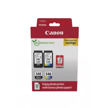 Canon 8287B008 inktpatroon 2 stuk origineel zwart, cyaan, magenta, geel