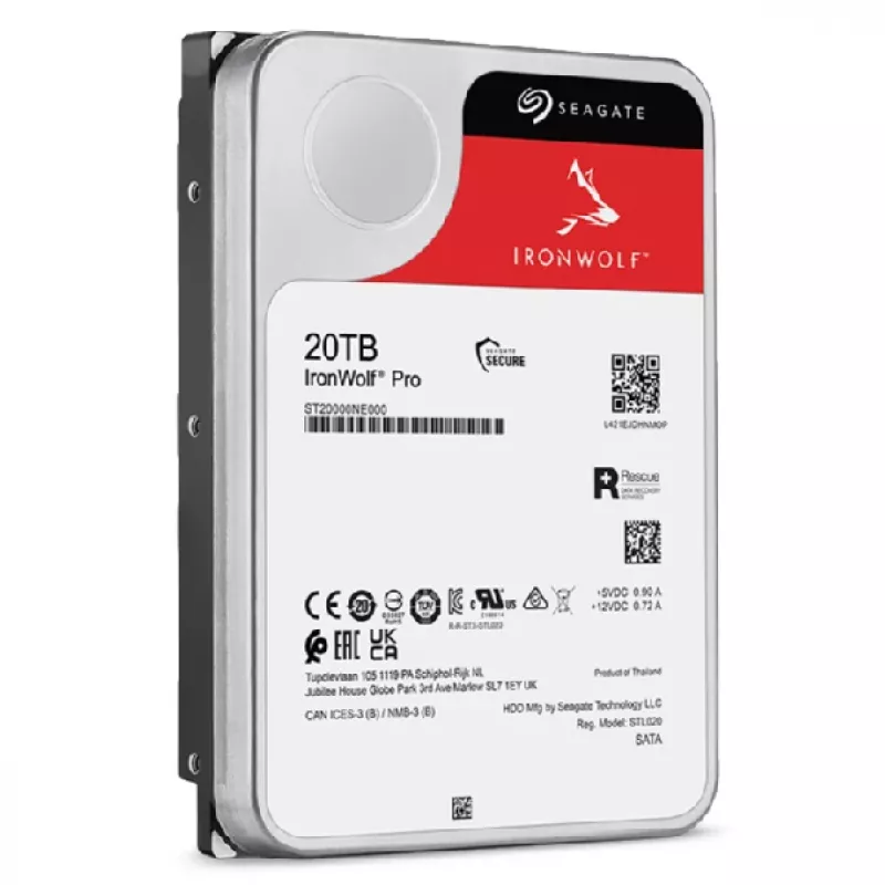 Seagate IronWolf Pro ST20000NT001 interne harde schijf 20 TB 7200 rpm 256 MB 3,5 inch