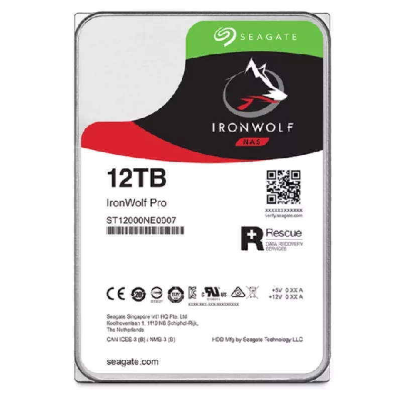 Seagate IronWolf Pro ST12000NT001 interne harde schijf 12 TB 7200 rpm 256 MB 3,5 inch Serial ATA III