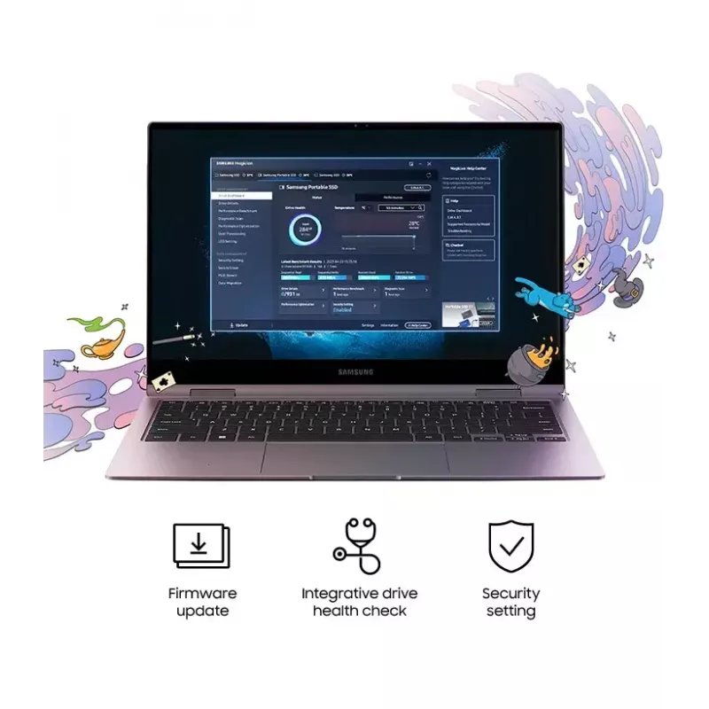 Externe SSD Samsung T7 Portable 1 TB, USB-C 3.2 Gen 2, NVMe, AES-256 hardwareversleuteling, blauw
