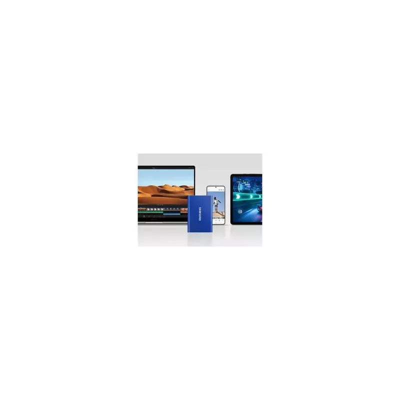 Externe SSD Samsung T7 Portable 1 TB, USB-C 3.2 Gen 2, NVMe, AES-256 hardwareversleuteling, blauw