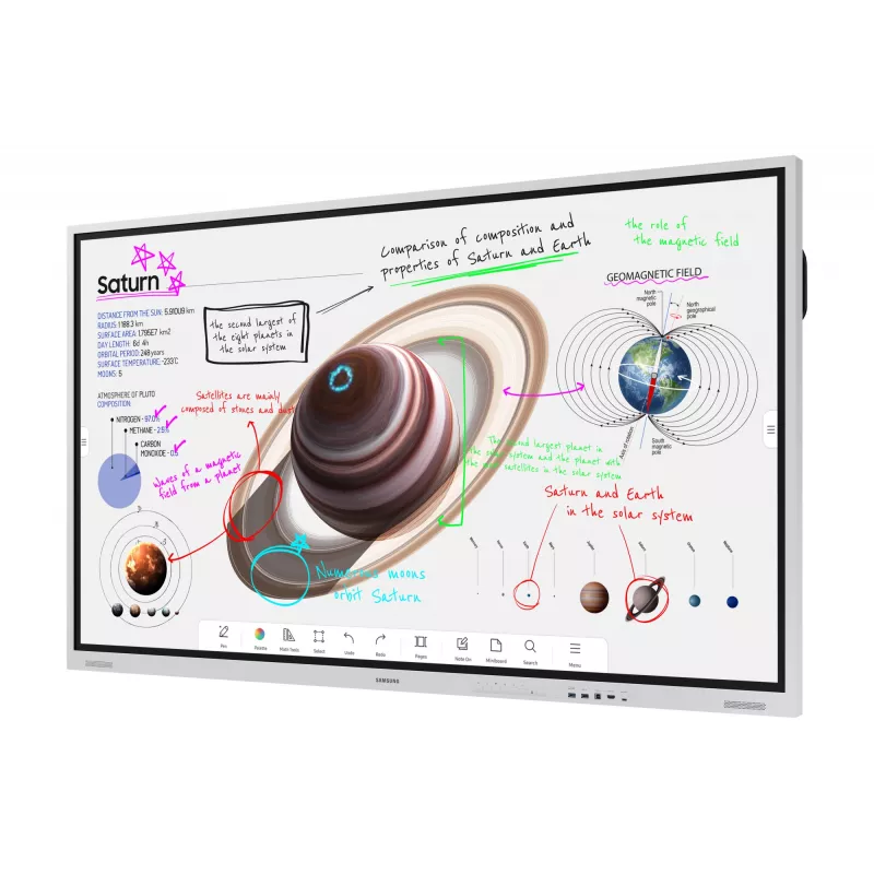 Samsung WM75B interactief whiteboard 190,5 cm (75 inch) 3840 x 2160 pixels touchscreen grijs, wit