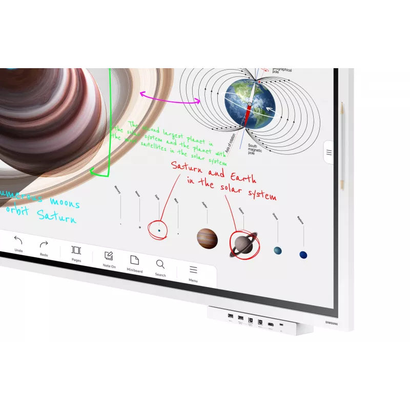 Samsung WM55B interactief whiteboard 139,7 cm (55 inch) 3840 x 2160 pixels touchscreen grijs, wit