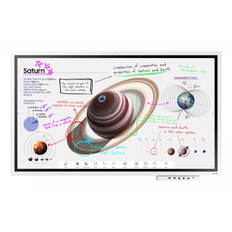 Samsung WM65B interactief whiteboard 165,1 cm (65 inch) 3840 x 2160 pixels touchscreen grijs, wit