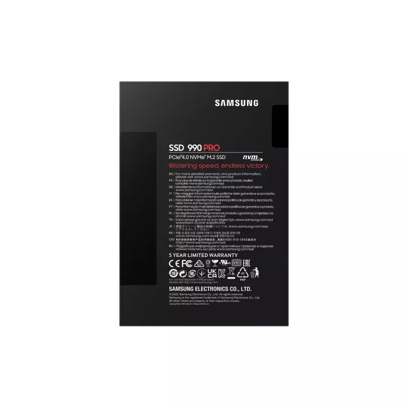 SSD Samsung 990 PRO 4 TB M.2 PCI Express 4.0 NVMe V-NAND MLC