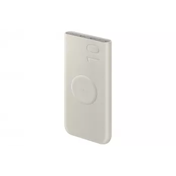 Powerbank Samsung EB-U2510XUEGEU 10000 mAh, PD 3.0 25W, USB-C ingang en uitgang, draadloos laden, 3-apparaten-uitgang, beige