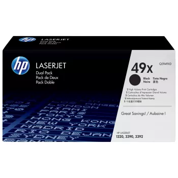 HP 49X tonercartridge 2 st. origineel zwart