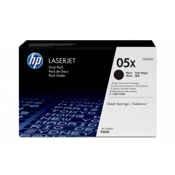 HP 05X 2-pack high yield zwart originele LaserJet-tonercartridges