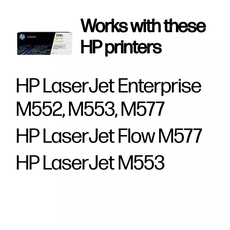 HP 508X High Yield gele originele LaserJet-tonercartridge, 9500 pagina's, geel, 1 stuk