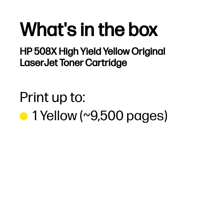 HP 508X High Yield gele originele LaserJet-tonercartridge, 9500 pagina's, geel, 1 stuk