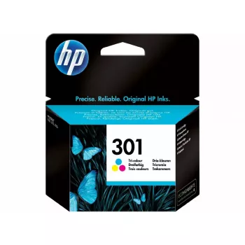 HP 301 originele inktcartridge, 3 kleuren. Kleurenpaginaopbrengst: 150 pagina's, printkleuren: cyaan, magenta, geel, hoeveelheid per verpakking: 1 stuk