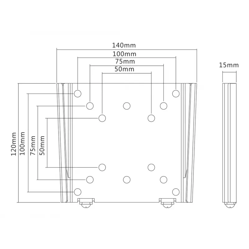 Wallmount Multibrackets M VESA I zwart 50x50 75x75 100x100
