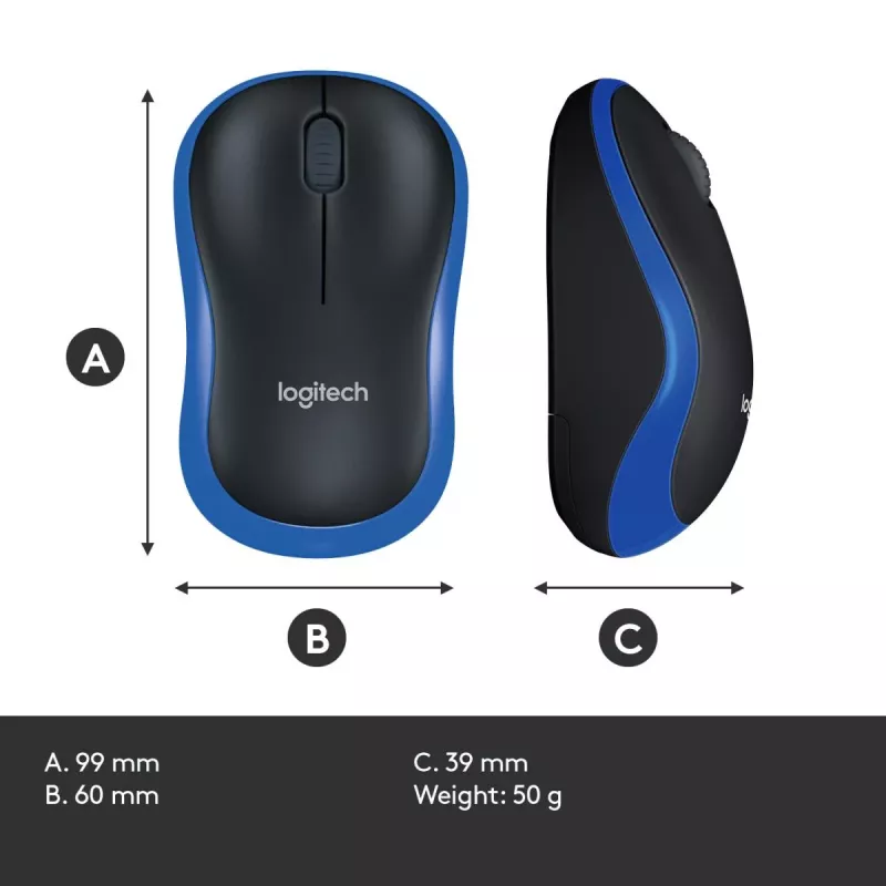 Logitech draadloze muis blauw 910-002239