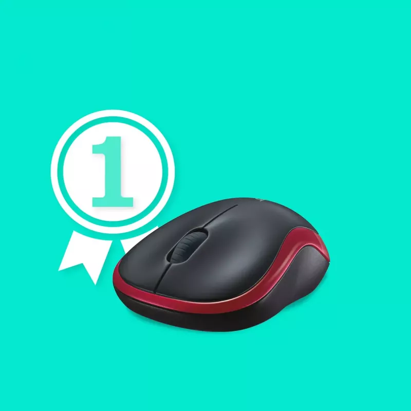 Muis Logitech M185 draadloos rood
