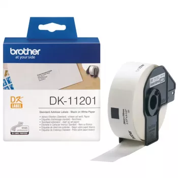 Adreslabels Brother DK11201 zwart op wit