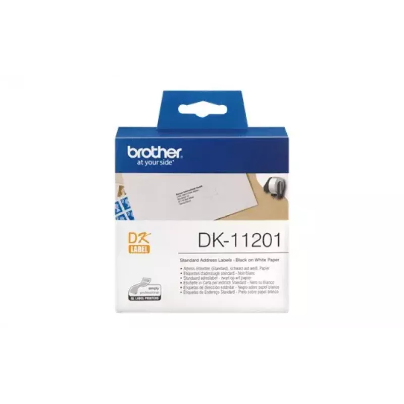 Adreslabels Brother DK11201 zwart op wit