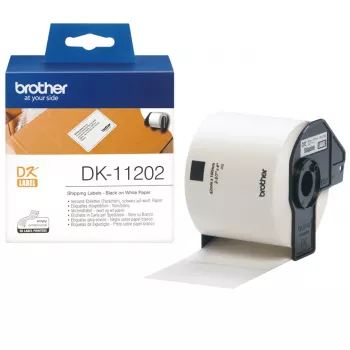 Verzendlabels Brother DK11202 zwart op wit 62 mm