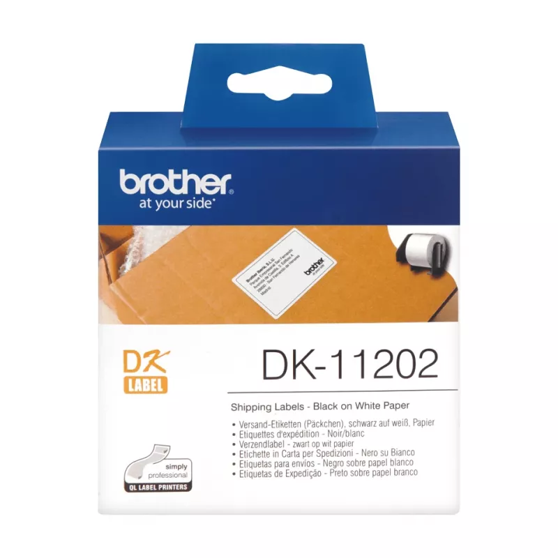 Verzendlabels Brother DK11202 zwart op wit 62 mm