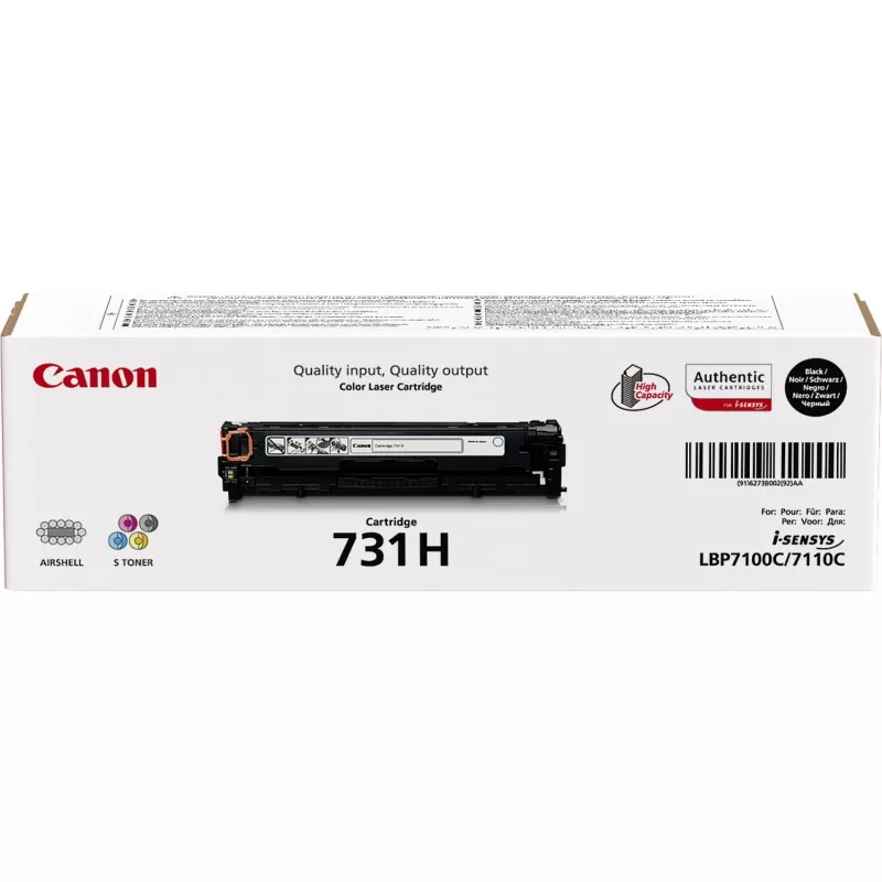Canon 731H (6273B002) tonercartridge, 2400 pagina's, zwart