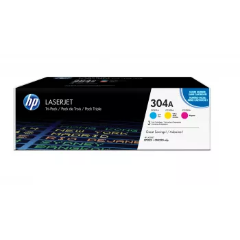 HP 304A 3-pack cyaan/magenta/geel originele LaserJet-tonercartridges