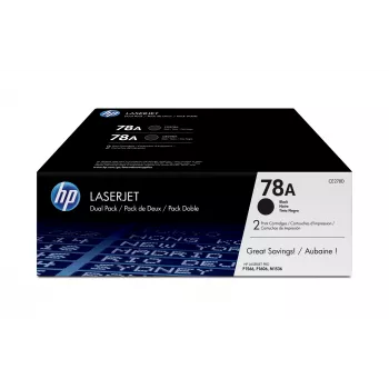 HP 78A 2-pack zwarte originele LaserJet-tonerpatronen, 4200 pagina's, zwart, 2 stuks