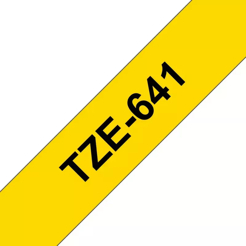Labeltape Brother TZe641 18mm zwart op geel