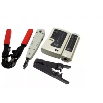 Kabelvoorbereidingsgereedschapsset LOGILINK WZ0012 — gereedschap voor RJ45 en RJ11 (striptang, krimptang, snijder)