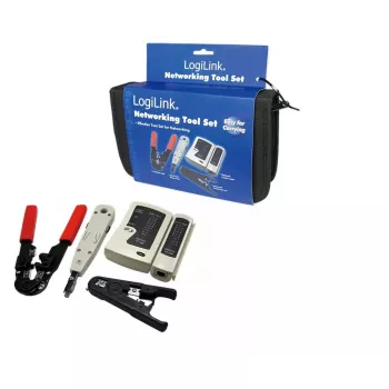 Kabelvoorbereidingsgereedschapsset LOGILINK WZ0012 — gereedschap voor RJ45 en RJ11 (striptang, krimptang, snijder)