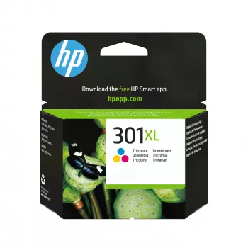 HP 301XL originele inktpatroon, 3 kleuren, hoge capaciteit, cyaan, magenta, geel, 1 stuk, 300 pagina's