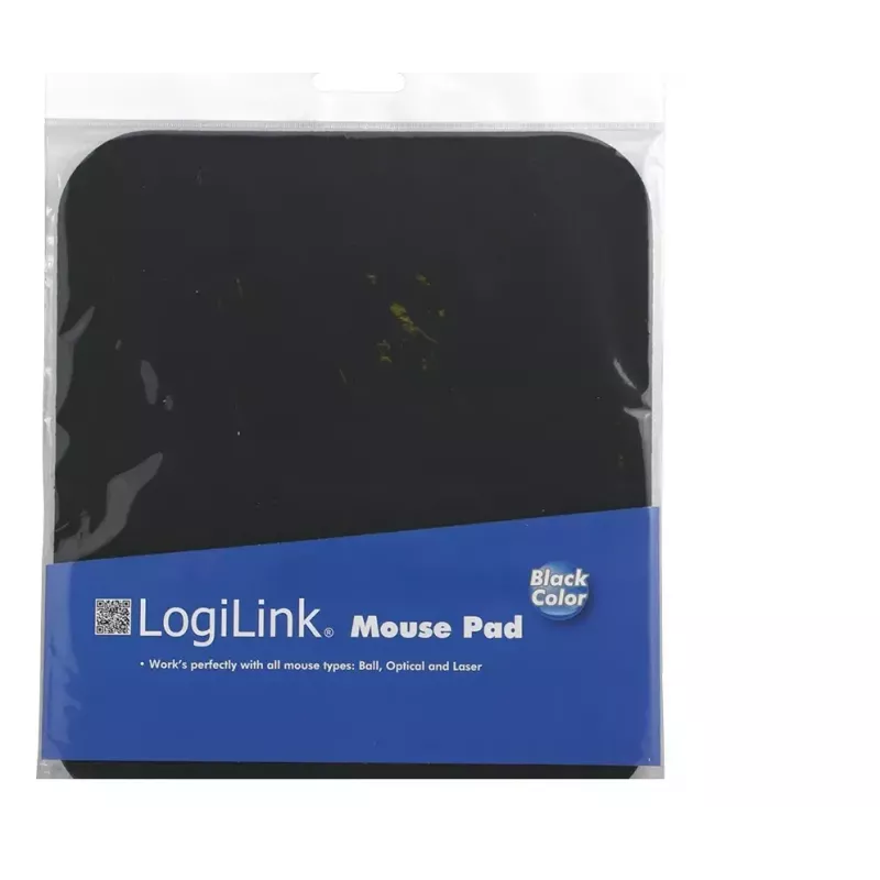Muispad LOGILINK ID0096 — zwart, 250 × 220 mm, effen oppervlak
