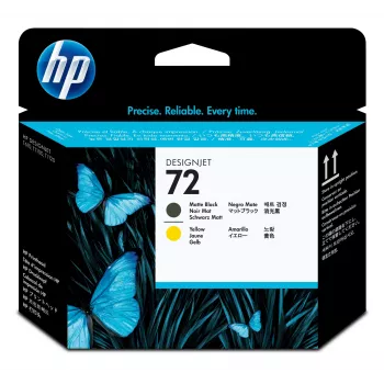 HP 72 matzwarte en gele DesignJet printkop