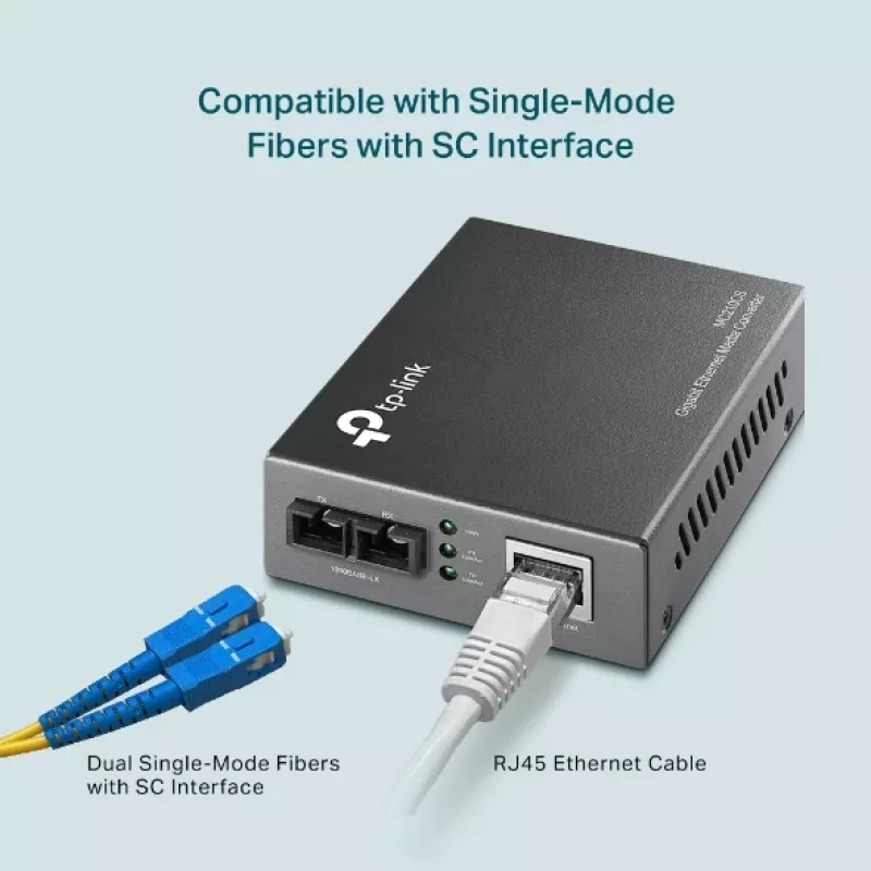 Mediaconverter TP-Link MC210CS, Gigabit, 1000 Mbit/s, SC-stekker