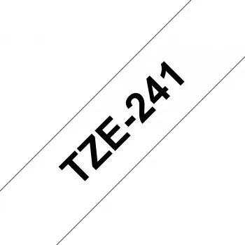 Brother TZE-241 labeltape zwart op wit