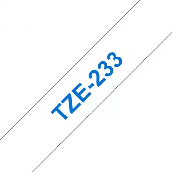Brother TZE-233 labeltape blauw op wit