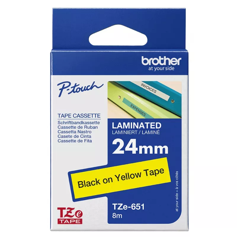 Labeltape Brother TZE651 24 mm geel