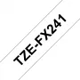 Brother TZE-FX241 labeltape zwart op wit TZ