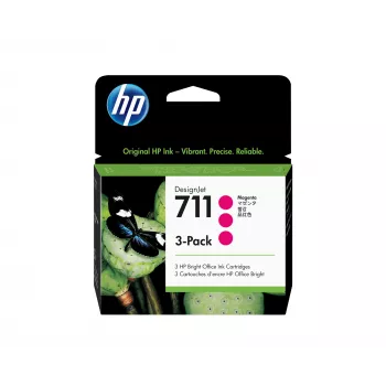 HP 711 3-pack 29 ml magenta DesignJet inktpatronen