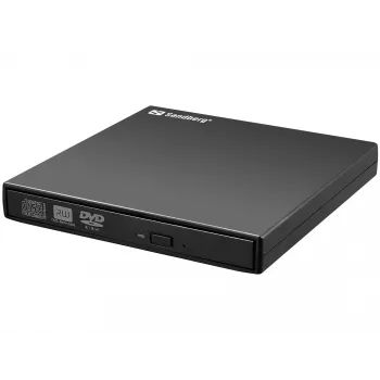 Sandberg USB-dvd-station, zwart, desktop/laptop, DVD Super Multi, USB 2.0, CD-R, CD-ROM, CD-RW, DVD-R, DVD-ROM, DVD-RW, 24x