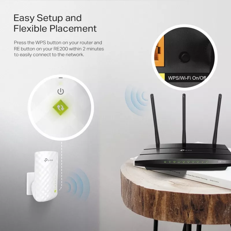TP-Link RE200 netwerk-extender netwerk-repeater wit 10, 100 Mbit/s