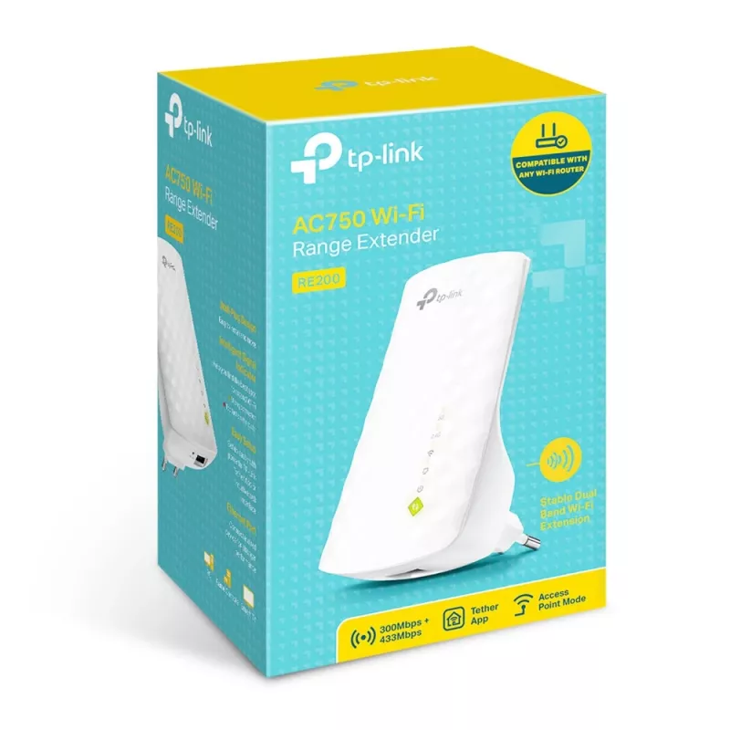 TP-Link RE200 netwerk-extender netwerk-repeater wit 10, 100 Mbit/s
