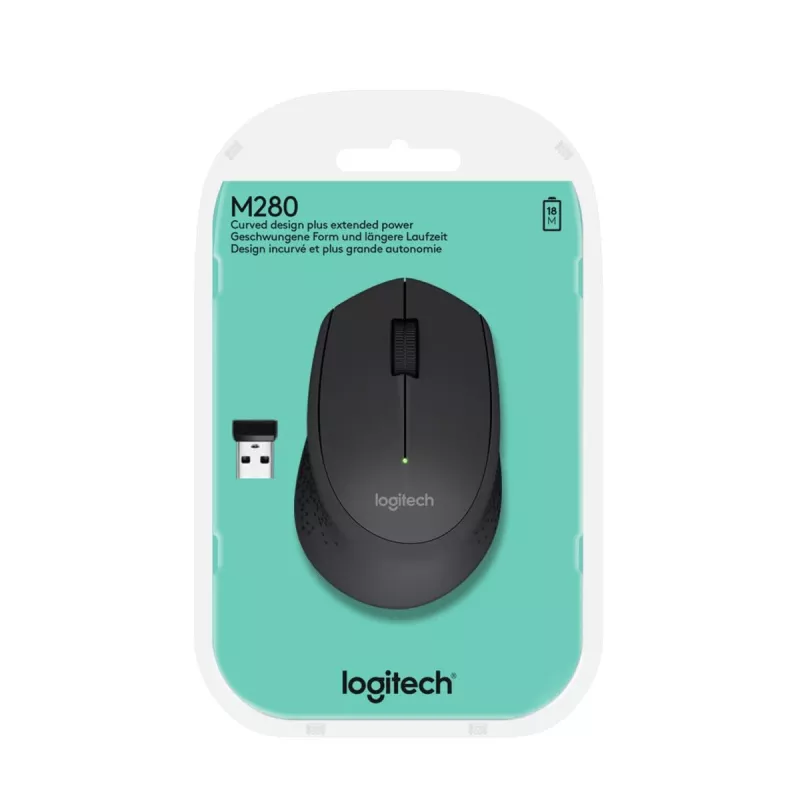 LOGITECH draadloze muis M280-zwart 2,4GHz