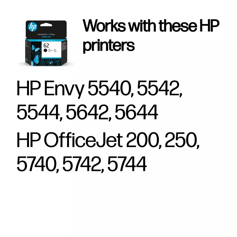 HP 62 zwarte originele inktpatroon