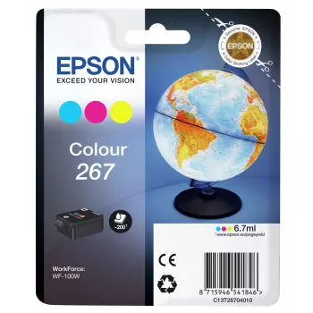 Epson Globe singlepack kleur 267 inktpatroon, cyaan, magenta, geel, pigmentinkt, 6,7 ml, 1 stuk, 200 pagina's
