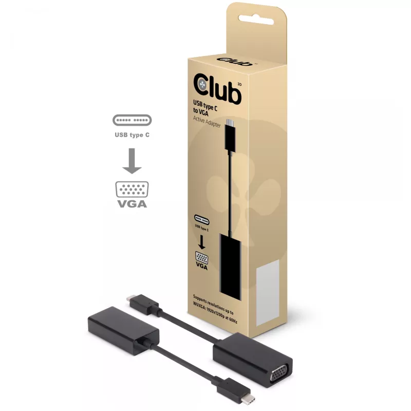 USB 3.1 Type-C naar VGA actieve adapter CLUB3D CAC-1502