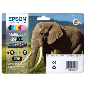 Epson Elephant multipack 6 kleuren 24XL Claria Photo HD-inkt
