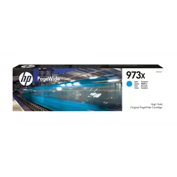 HP 973X originele PageWide-cartridge met hoge capaciteit, cyaan, 1 st., 7000 pagina's