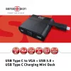 CLUB3D USB Type-C naar VGA + USB 3.0 + USB Type-C opladen mini dock